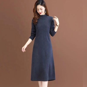 Maglione di lana a girocollo a maniche lunghe allentato abito primavera stagione in tessuto a tinta unita - Product Image 4