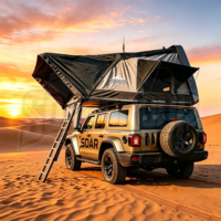 Carpa de Techo Rígida SOAR ABS, Carpa de Techo Abatible Lateral para 2-3 Personas, Ligera e Impermeable, con Escalera para SUV