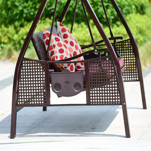 Sillón Columpio de Lujo para Exteriores, Juego de Columpios de Ratán, <span class=keywords><strong>Hamaca</strong></span> Plana, Columpio de Jardín de 2 Plazas, Resistente al Agua - Product Image 4