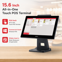 Vente en gros, ordinateur POS 15,6 pouces, écran tactile Windows 10, systèmes POS, caisse enregistreuse pour restaurant