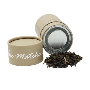 Caja Cilíndrica Redonda Personalizada para Té, Impresa Digitalmente con Tinta de Soya, de Grado Alimenticio, para Té de Flor de Mariposa y Matcha en Polvo - Product Image 4