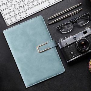 Custom A5 Blank/Line Soft <b>Leather</b> 100 <b>Sheets</b> Colorful Vintage Journal Pu <b>Leather</b> Notebook With Pen Holder - Product Image 2