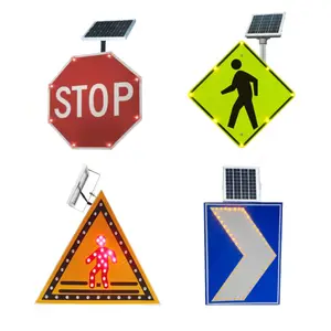 Australie Panneaux de signalisation routière à piles Solar Led Arrow Light Ralentir le panneau de signalisation clignotant