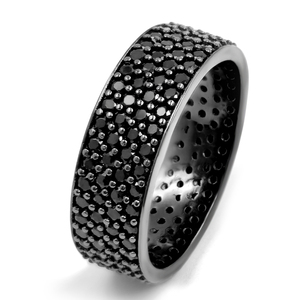 Anello in <span class=keywords><strong>Argento</strong></span> Nero con Zirconia Cubica, Trendy Anello Eternity con 4 Cerchi di Pietre per <span class=keywords><strong>Uomo</strong></span> e Donna - Product Image 2
