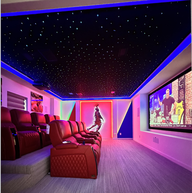 16W LED Starry Sky Ceiling Light Remote Control Dimmable Fiber Optic Stars for Movie Room Bedroom Dining Room Bar KTV Game Hall
