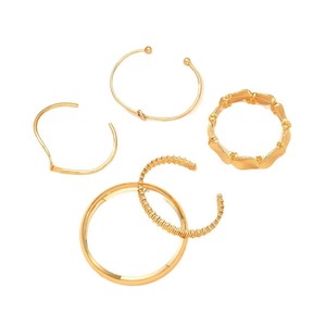 KISSWIFE Conjunto de 4 Peças de Pulseiras Ajustáveis com Nó em Liga de Zinco Dourada Vintage Geométrica para Joias de Festa Unissex - Product Image 2