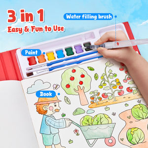 Libro de Colorear de Acuarela Creativo para Niños de Diseño Personalizado Joycat, Libro de Dibujo de Acuarela Mágica de Dibujos Animados para Pintar Grafitis - Product Image 2