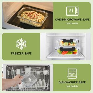 2025 New Product Best Design Partition Glass Food Storage <b>Containers</b> PP + Silicone Lids Microwavable Eco-Friendly Meal Prep - Product Image 4