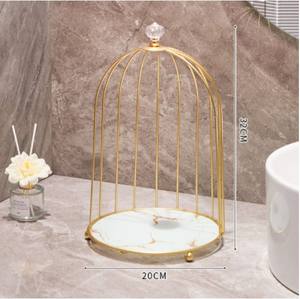 Fantezi parti düğün catering araçları tel paslanmaz çelik 3 katmanlı katmanlı kuş kafesi kek standı - Product Image 4