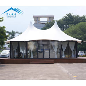 Nhà máy tùy chỉnh thiết kế mới pvdf vải sang trọng gia đình khu nghỉ mát glamping lều không thấm nước đôi đỉnh khách sạn lều - Product Image 1