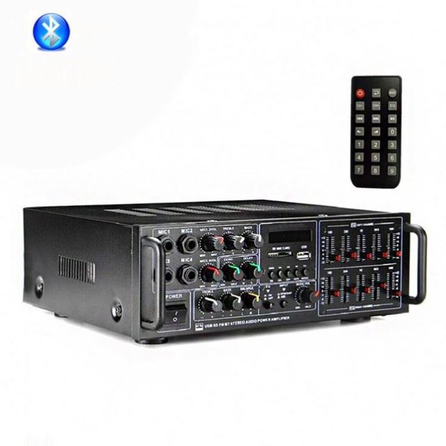 Buy Home Karaoke 4 Microphone Input Mixer 2 Channel Integrated Stereo Sound Professional Audio Power Audio Amplifier