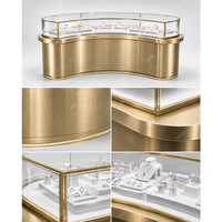 Meubles de vitrine de bijouterie sur mesure de luxe, comptoir de magasin en verre transparent, vitrine d'exposition de bijoux