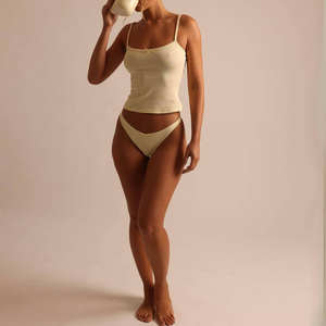 L801214 Yaz Kadın Takımı <span class=keywords><strong>2026</strong></span> Özel Tasarım İki Parçalı Takım Kadın Giyim Fitilli Yuvarlak Yaka Atlet Şort Pantolon Y2k Günlük Ev Giyim Takımı - Product Image 6