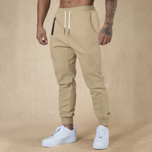 Manufacture Custom Logo Sportswear High Elastic <strong>Cuffed</strong> Tapered Cotton Men Athletic <strong>Joggers</strong> With Zipper Pocket Run Pants for Men - Product Image 2