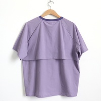 BSCI Hersteller Top Qualität Hot Selling Light Purple Patchwork Style Einfaches und lockeres Kurzarm-T-Shirt für Damen
