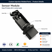 Boîtier de connecteur de capteur à 4 broches avec inserts métalliques moulés par injection sur mesure pour l'électronique OEM