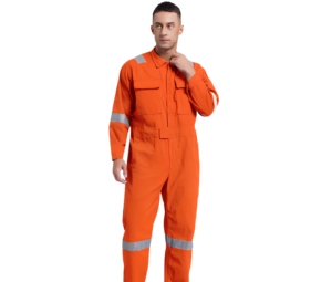 <b>Men's</b> Orange Hi Visibility Work <b>Overalls</b> With Reflective Strips Cotton Coveralls Jumpsuit Dustproof Dungarees - Product Image 1