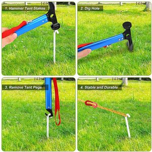 Portable Camping Tent <b>Peg</b> Hammer Aluminum Steel Tent Stake Mallet with Drawstring Storage <b>Bag</b> for Outdoor Camping - Product Image 5