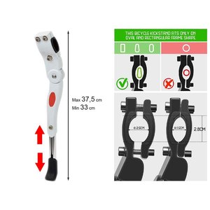 Cavalletto per bicicletta universale regolabile bianco da 22 a 28 pollici per Mountain bike e bici da strada - Product Image 6