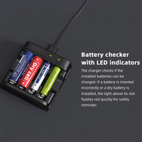 Chargeur de batteries rechargeables universel XTAR L4 Type-C pour piles AA et AAA Li-ion 1,5 V et NiMH 1,2 V, adaptateur AA AAA