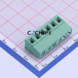 JL500-50006G01 Screw Terminal Block Through hole Component (THT),P=5mm Connector 1x6P 5mm Green Through Hole - Product Image 1