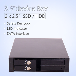 Unestech 2Bay alüminyum kasa SATA Hot Swap Bay 2.5 inç tepsi-az <span class=keywords><strong>SSD</strong></span> sabit disk mobil raf muhafazası - Product Image 1