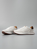 Chaussures de sport décontractées minimalistes et légères à lacets en cuir de vachette véritable, design polyvalent et confortable pour le printemps et l'hiver