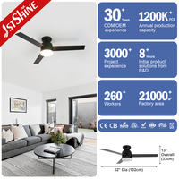 Ventilateur de plafond 1stshine 52 pouces avec télécommande, innovant, durable, pour la décoration intérieure, excellent vendeur, directement de l'usine, sûr, avec lumière