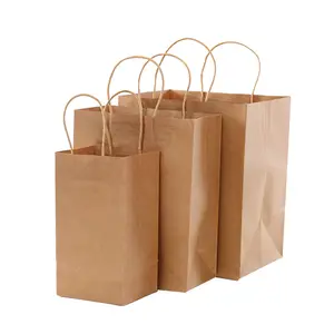 Top Quality Personalized Paper Bag Custom Print Logo Gift Clothing Packaging Kraft Paper Bag 30cm 21cm 27cm 31cm 43cm 41cm brown