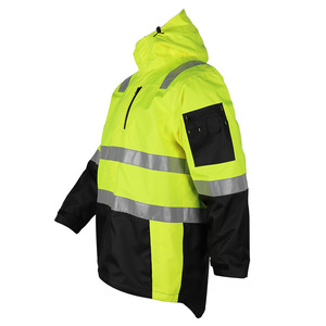 Chaqueta de trabajo impermeable de alta visibilidad, abrigo de seguridad reflectante de nailon para uso en fábrica, taller y exteriores. - Product Image 1