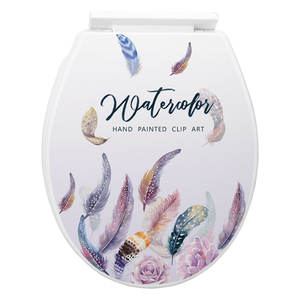 Bajo MOQ diseñador impreso plástico WC PP cierre suave baño cubierta de asiento de inodoro para pedidos pequeños - Product Image 1