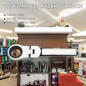 Chrome Vanadium Steel 10/13mm Geartech Wrench Kit Customizable Open End Ring Spanner Ratchet Gear Metric System OEM Hand Tool - Product Image 2