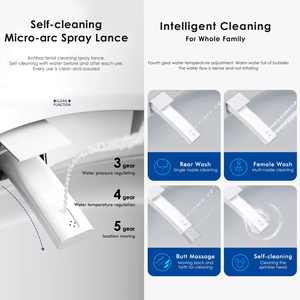 AMAZE Inodoro Inteligente Alargado de Cerámica Negra, Automático y Moderno, con Trampa S, Control Remoto Eléctrico, Bidé, <span class=keywords><strong>WC</strong></span> e Inodoro - Product Image 6