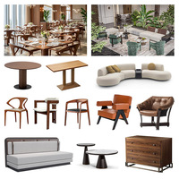 Ensemble de chaises de salle à manger de luxe pour hôtel, style néoclassique, en bois massif, finition ouverte, sièges rembourrés, robustes