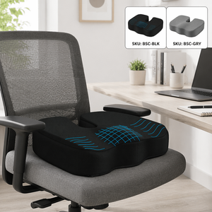 Coussin orthopédique en <span class=keywords><strong>mousse</strong></span> à mémoire de forme Grin Health en forme de U pour soulager les douleurs au coccyx, à la sciatique, aux hanches et au bas du dos, pour siège de voiture, bureau et maison - Product Image 1