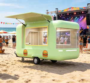 Remolque de Comida Curvo de un Solo Eje con Ventana de Servicio LED, Carrito Móvil para Venta de Hamburguesas y Perritos Calientes para Playa, Festival de Música - Product Image 6