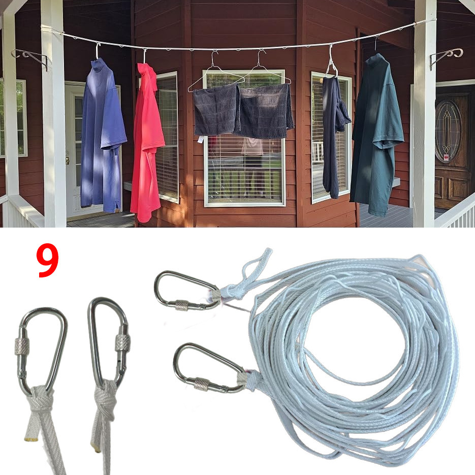Corde à linge antidérapante (9 mètres)