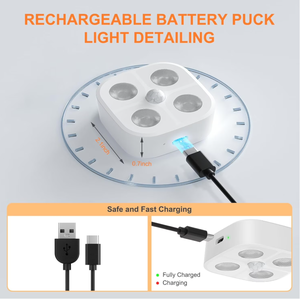 Wireless Step <b>Light</b> Rechargeable Puck <b>Lights</b> with Charging Station Colorful RGB <b>Motion</b> <b>Sensor</b> Puck <b>Light</b> Under Cabinet Lighting - Product Image 5