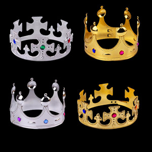 تاج الملك للأطفال من البوليستر، تاج الأمير لأزياء الهالوين والتنكر وحفلات التخرج ومستلزمات الحفلات وأعياد الميلاد، عصابة رأس للجنسين - Product Image 1