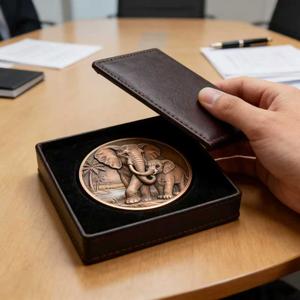 Koin Peringatan Gajah 3D Relief Tinggi Berbahan Tembaga 1oz Buatan Pabrik dengan Cetakan UV, Seni Satwa Liar, Koleksi, Suvenir - Product Image 4