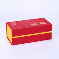 Caja de embalaje de vino magnética con revestimiento UV y forro de esponja para Vodka Whisky Caja de regalo de lujo para vino para botellas
