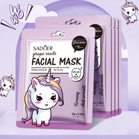 Private Labels SADOER Dierlijke Fruit Essentie Whitening Anti-rimpel Sheet Mask Gezichtsverzorging Hydraterend Verstevigend Verhelderende