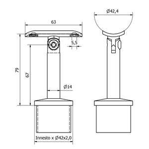 SKU: Acero AISI 316, satinado, Ø 42,4, pasamanos y barandillas, de acero, de - Product Image 4