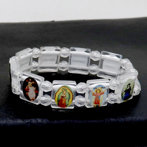 <span class=keywords><strong>Bracelet</strong></span> élastique populaire en PVC avec perles de prière religieuses, style chapelet - Product Image 4