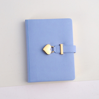 A5/A6 Cahier quotidien Journal Fournitures de bureau Papeterie Heart Lock Cuir Couverture rigide PU Imprimé Notetake's Dream Diary