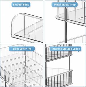 ที่จัดระเบียบเอกสารแบบใส ยกสูง วางซ้อนกันได้ 2 ชั้น สำหรับจัดเก็บเอกสารขนาด Letter/A4  พร้อมถาดใส่กระดาษ - Product Image 3