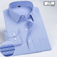 Chemise à manches longues pour homme, printemps-été, décontractée, en coton, sans repassage, haute qualité, respirante, à rayures, nouvelle collection