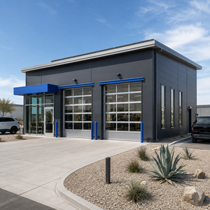 Edificio Metálico Prefabricado, Estructura de Acero, Taller de Reparación de Automóviles, Garaje Mecánico, Cobertizo, Techo con Paneles Solares, Techo Personalizado - Product Image 1