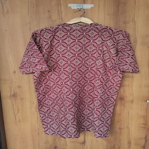 ชุดคลุมกิโมโนผ้าฝ้ายสีน้ำเงินไซส์ใหญ่ขายดี ลายพิมพ์ดอกไม้แบบแฮนด์บล็อก ชุดลำลองสำหรับใส่พักผ่อน มีราคาขายส่ง - Product Image 4