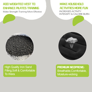 Có thể điều chỉnh Neoprene trọng vest cho phụ nữ 6-12 lbs rucking vest với 6 ironsand trọng lượng Polyester phụ cho tập thể dục tập thể dục - Product Image 4